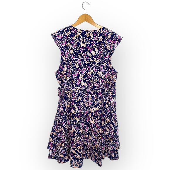 Sanctuary Stitch Fix Johanna Wrap Dress Size 2X NWT Navy Pink Multi Floral Print - Picture 3 of 12